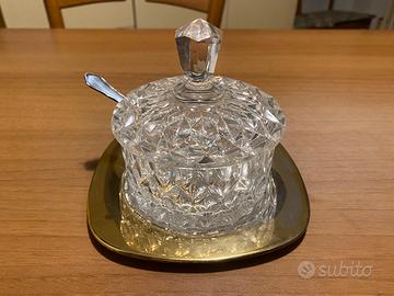 Formaggiera in vetro e argento