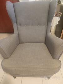 Poltrona bergere grigia