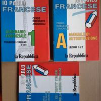 Lotto audiocassette e dispense "Corso di francese"
