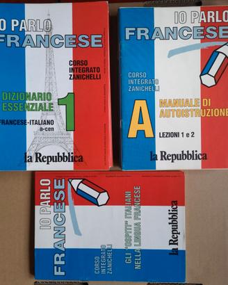 Lotto audiocassette e dispense "Corso di francese"