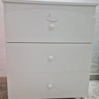 Fasciatoio a rotelle con 3 cassettoni 