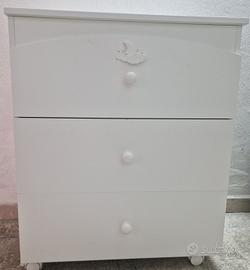 Fasciatoio a rotelle con 3 cassettoni 