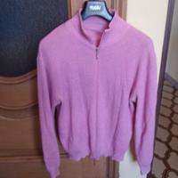Maglia donna rosa lana merino taglia 50