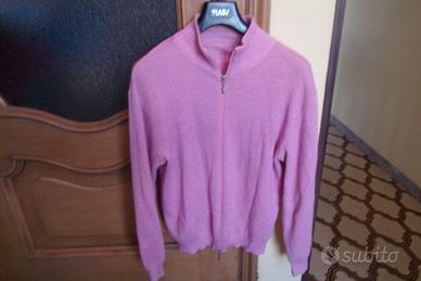 Maglia donna rosa lana merino taglia 50