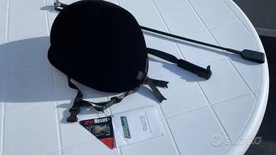 NUOVO Cap o casco equitazione in velluto nero