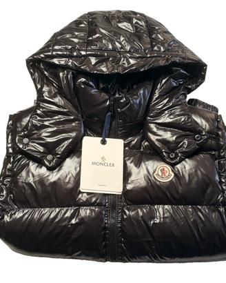Gilet Moncler piumino d’oca nero lucido