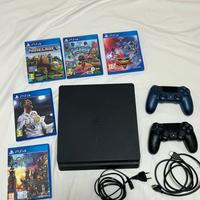 PS4 Slim 500GB con scatola, + 1 controller + 5 gio