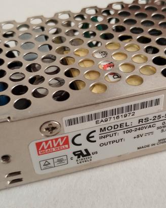 Alimentatore MeanWell RS-25-5 da 5V e 5A