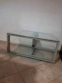 Tavolino vetro e acciaio