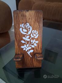Porta  Cellulare in Legno Fatto a Mano da Tavolo