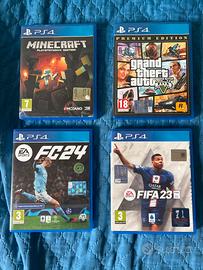 Giochi Ps4 (Fc24;Minecraft;Fifa23;GtaV)