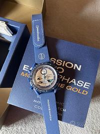 OMEGA SWATCH Earthphase Moonshine Gold BLU