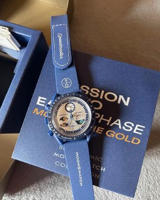OMEGA SWATCH Earthphase Moonshine Gold BLU