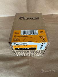 500 viti Mustad Viti Panelvit 4x40 ottonata s/pian