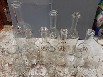 10 Bottiglie da osteria in vetro