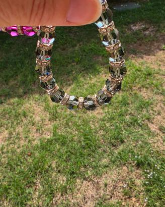 Bracciale Vintage Anni 80 in Cristallo e Strass
