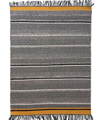 Tappeto Boho, 120x180 cm nero, bianco giallo ocra