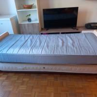 Letto singolo con seconda rete rialzabile