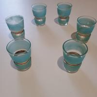 6 bicchierini da rosolio, celesti