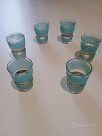 6 bicchierini da rosolio, celesti