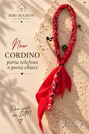 CORDINO PORTA CELLULARE BANDANA ROSSO O PORTACHIAV