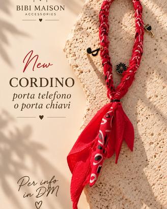 CORDINO PORTA CELLULARE BANDANA ROSSO O PORTACHIAV