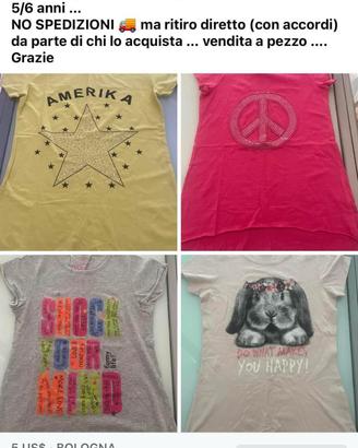 Maglie bimba come nuove 5-6 anni