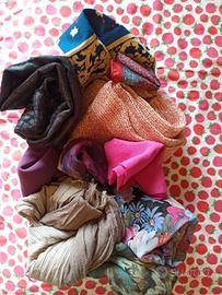 1 lotto 10 foulard e sciarpe