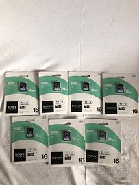 7 memory card SDHC Sony 16 GB sigillate