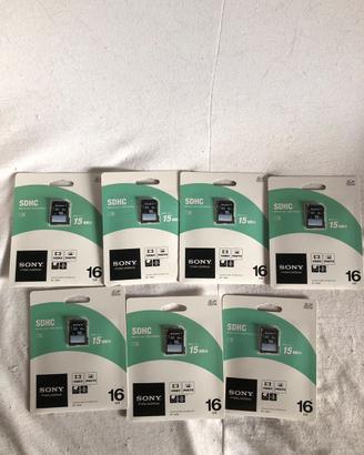 7 memory card SDHC Sony 16 GB sigillate