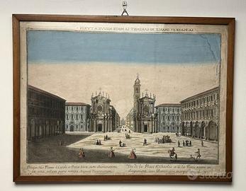Stampa di Piazza San Carlo nel XVIII secolo