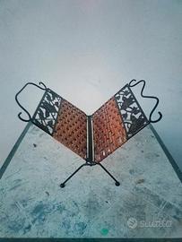 porta riviste pieghevole vintage 