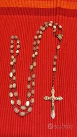 antico rosario in argento e madreperla '800