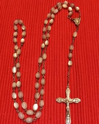 antico rosario in argento e madreperla '800