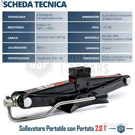 Subito - RT ITALIA CARS - CRIC Auto PROFESSIONALE Sollevatore Portata 2.0T  - Accessori Auto In vendita a Bari