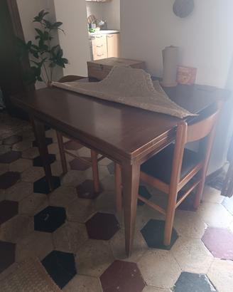 Tavolo legno vintage allungabile 