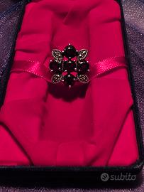 Anello Vintage in Argento 925, Granati e Marcassi