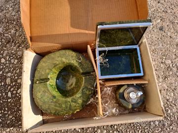 Set fumatori in onice anni 70