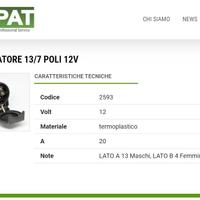 Adattatore carrello 13 -7 poli 12 V