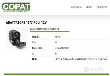 Adattatore carrello 13 -7 poli 12 V