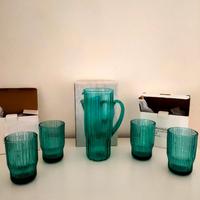 Caraffa Brocca Brandani Plissè + 4 bicchieri brand