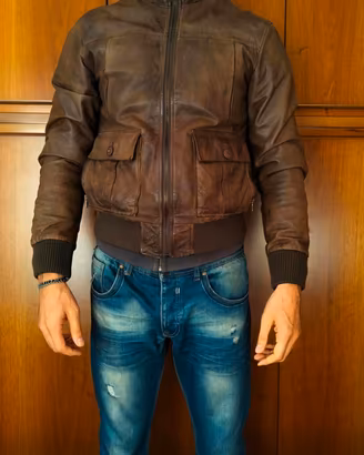 giubbotto in vera pelle vintaggiata
