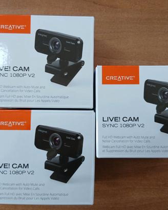 lotto da 3 web cam HD - creative SYNC 1080P V2
