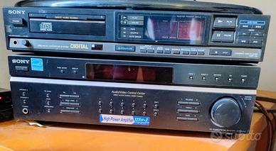 Lettore CD Sony + amplificatore Sony e casse Quest