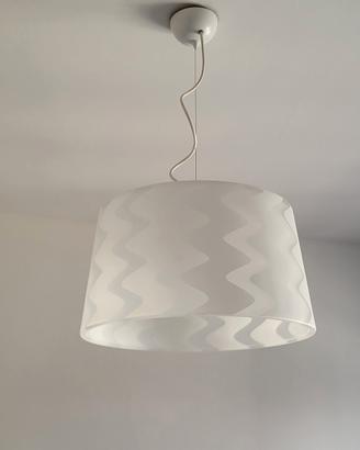 Lampadario sospensione in vetro texture a onde