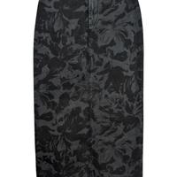 Gonna Balenciaga denim floreale bianco grigio 