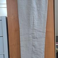 pantalone donna  beige dritto in puro lino