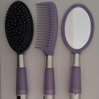 Set per capelli lilla spazzola pettine specchio