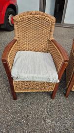 POLTRONA IN MIDOLLINO VIMINI NATURALE ARREDAMENTO 