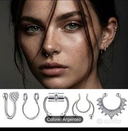 Orecchini anello per naso orecchia magnete acciaio